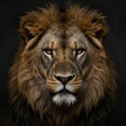 hyper detailed ultra sharp photorealistic portrait of a angry lion, somber gothic aesthetic, masterpiece, elite, illustration, art by melissa houpert, felix englund, greg rutkowski, organic matte painting, bleak color palette, hard edges, smooth, artstation trending 8 k