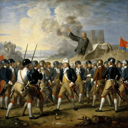 a painting of napoleonic warfare, in the style of hieronymus bosch.