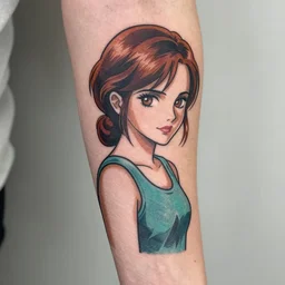 tattoo of anime emma watson on arm