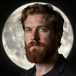man with a beard that reaches all the way to the moon and back
