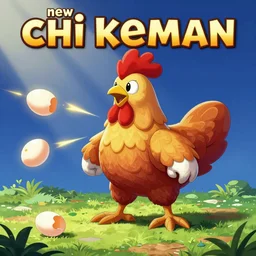 new megaman enemy 'chickenman' who has the power of shooting eggs at you, nes 8bit graphics design, high quality detail, Nintendo campcom game design, clean screenshot upload, bright colours