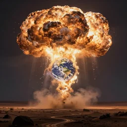 a inkblot test of the earth blowing up