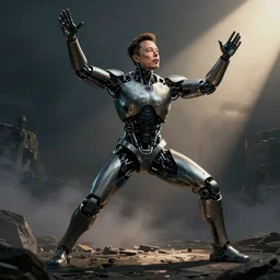 elon musk conducting opera of cyborgs, cinematic shot, dynamic pose, extremely detailed