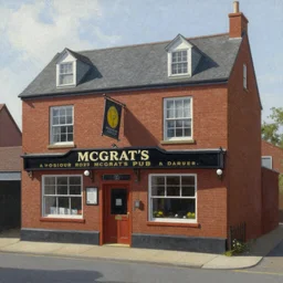 castskills, east durham, mcgrat's pub, realistic painting.