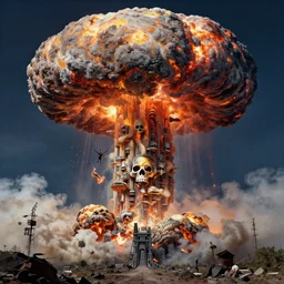 i am become death destroyer of worlds filip hodas masterpiece hyper realism, intricate detail, extremely detailed vivid colors nuclear bomb mushroom cloud
