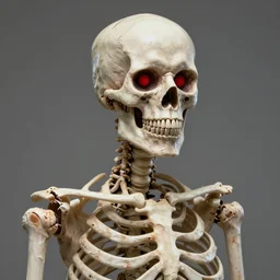 half flesh half skeleton man, red eyes, realistic, real life, deviantart, 8K,