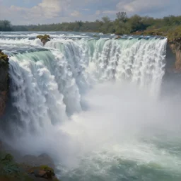 a waterfall cascading onto a clouds, extremely detailed oil painting, digital art, landscape painting, trending on artstation, masterpiece