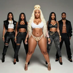nicki minaj curvy, ultra realistic full body portrait, concept design, contrast, kim jung gi, greg rutkowski, zabrocki, karlkka, jayison devadas, trending on artstation, 8 k, ultra wide angle, pincushion lens effect : : twerking
