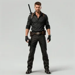 An extremely detailed full body concept art of Sam Fisher as James bond