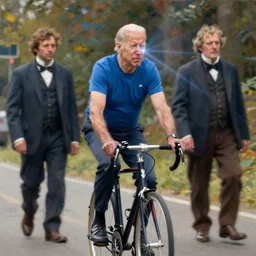 joe biden riding a bicycle, joe biden laser vision, joe biden laser vision, ilya kuvshinov, john singer sargent, digital art illustration, impressionist oil painting, trending on artstation, intricate