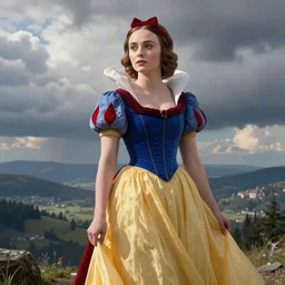 matte painting of sophie turner as snow white, by artgerm