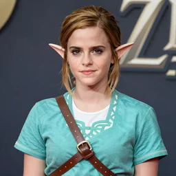 Emma Watson modeling as Malon from Zelda, (EOS 5DS R, ISO100, f/8, 1/125, 84mm, postprocessed, crisp face, facial features)