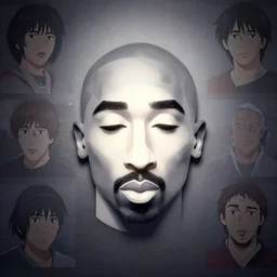 face icon stylized minimalist tupac, loftis, cory behance hd by jesper ejsing, by rhads, makoto shinkai and lois van baarle, ilya kuvshinov, rossdraws global illumination