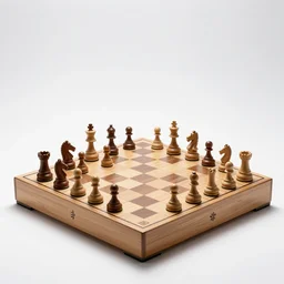 japanese chess set, commercial catalog photo, isolated on a pure white background, centered, entire object in frame, sharp focus, soft studio lighting