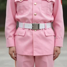 soldier with pink uniform, detailled photo by krisine potter