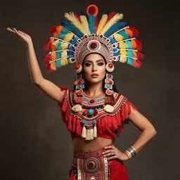 portrait of cindy landolt as aztec dancer, by ismail inceoglu