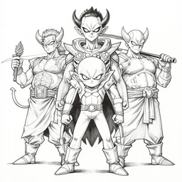 Manga ink rough art of Gigachad evil posse