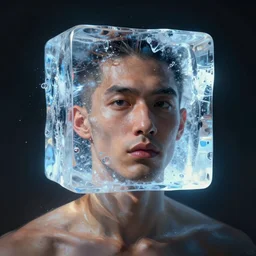 ice cube man, digital art
