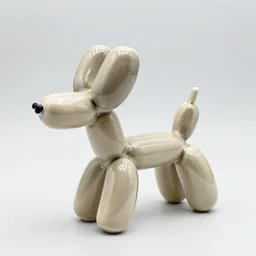 a mix between balloon animal dog and ceramic warthog
