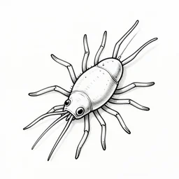 parasitic copepod line drawing scientific illustration labelled diagram black and white