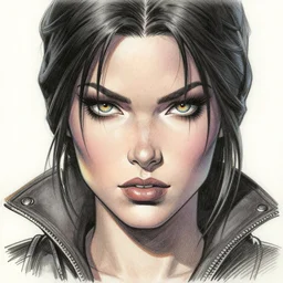 portrait of a badass fairy biker, comicbook art, perfect eyes, shadows, pencilled, great colors, masterpiece, high coherence, art by mike mignola