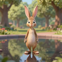 ultradetailed octane 3 d render of jessica rabbit, in a park, 8 k, soft lighting, pixar, reflections, intricate, beautiful, centered, reflections, sharp focus, artgerm, loish