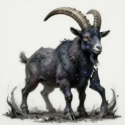 a huge alien that looks like a goat, cosmic horror, elegant intricate digital painting artstation concept art by mark brooks and brad kunkle extreme detailed