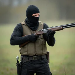 “ ninja mack holding a shotgun ”