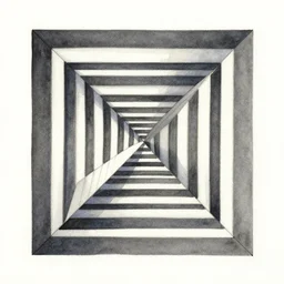 a geometrical optical illusion, award winning watercolor pen illustration, by caroline choi, edited by range murata