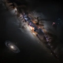 vast empty outer space, dark, galaxies, nebula, stars, muted, painted by greg rutkowski