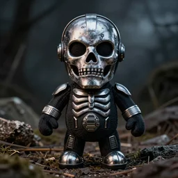 a plush of a metalhead in corpse paint, sigma 85mm