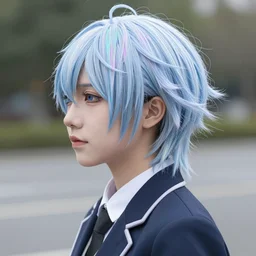 dior anime cosplay, runaway photography, holographic undertones, professional hairstyle, high detail