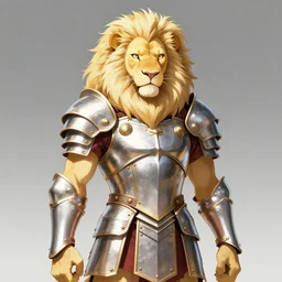 albino lion army general with roman armor, fursona, anthro, anime key visual, detailed armor, makoto shinkai, portrait