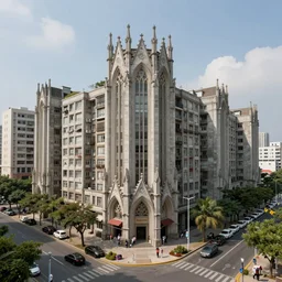 a streetview of a suburb in the style of brutalist architecture in the style of gothic architecture trending on artstation deviantart pinterest detailed realistic hd 8 k high resolution