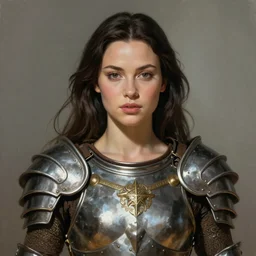 a professionally painted portrait of Olivia Wilde, clothed in ancient battle armor, olive skin, long dark hair, beautiful bone structure, symmetrical facial features, stunningly beautiful, intricate, elegant, digital painting, trending on Artstation, concept art, smooth, sharp focus, illustration, from Metal Gear by Ruan Jia and Mandy Jurgens and Artgerm and William-Adolphe Bouguerea, award winning