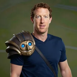 a portrait of mark zuckerberg as a league of legends character