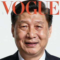 Xi Jinping is crying portrait, VOGUE Winnie cover magazine, professional photography close up portrait of Winnie the Pooh XI Jinping crying