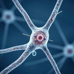 microscopic view of a neuron taken with scanning tunneling electron microscope