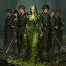 an medieval woman covered in algae, by stanley artgerm lau, wlop, rossdraws, james jean, andrei riabovitchev, marc simonetti, and sakimichan, trending on artstation