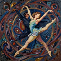 anime rooney mara modern dance, intricate oil painting by greg rutkowski, trending on artstation