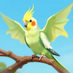 a cockatiel dragon, scenic, digital art, 4 k, vibrant