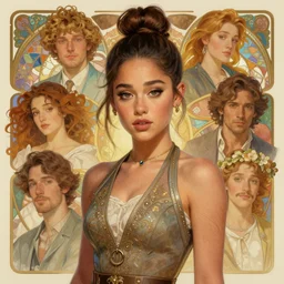 ariane grande, highly detailed, digital character, painted portrait, artstation, concept art, hard focus, illustration, art by artgerm and greg rutkowski and alphonse mucha and craig mullins, james jean, andrey ryabovichev, mark simonetti and peter morbacher n - 2 0