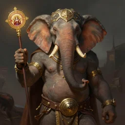 fantasy portrait, elephant man, d & d loxodon, wearing loincloth, holding holy symbol, rpg game, main character, detailed, digital painting, artstation, sharp focus, illustration, tomasz alen kopera, peter mohrbacher, donato giancola, joseph christian leyendecker, wlop, frank frazetta