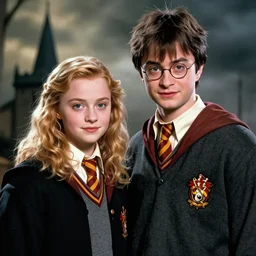 high school yearbook photo of harry potter and katniss everdeen