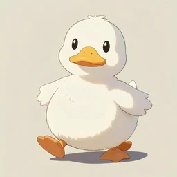 gouache matte painting!!!! a wholesome animation key shot cute adorable tiny fat white duck, sanrio character, plain background, studio ghibli, pixar, disney animation, sharp, rendered in gouache painting, anime key art by makoto shinkai, greg rutkowski, dramatic, dynamic lighting, animal crossing character