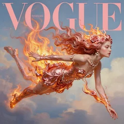 3 d, flowning fashion model, flame, liquid rose gold, pearls, morning, vogue cover style, poster art, hyper detail, intricate oil painting, multiple exposure, heaven mood, hyperrealism, 3 d, by tooth wu and wlop and beeple and greg rutkowski