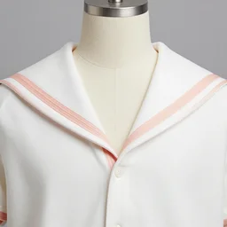 savoir - faire design boyish couture details sailor collar in shell white peach pink dior modern avant garde attire airy double volume fluttery hardware fresh aesthetic, high detail, sharp focus