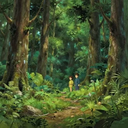 forest clearing landscape, studio ghibli, fantasy, elegant, highly detailed, digital painting, artstation, concept art, smooth, sharp focus, illustration, wide angle, artbook, wallpaper, splash art, promo art, cinematic lighting, art by artgerm and greg rutkowski and bo chen and jin xiaodi