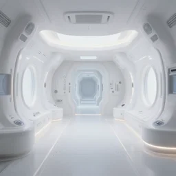 white ethereal spaceship interior