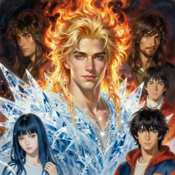 gigachad god of ice and fire, portrait painting by gaston bussiere, j. c. leyendecker, yoji shinkawa